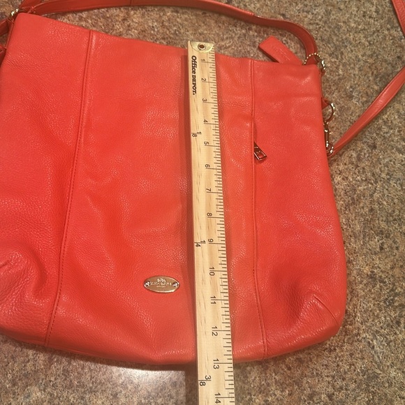 Coach Isabelle Pebbled Leather Hobo Crossbody Tote Purse Burnt Orange Red - Picture 15 of 15